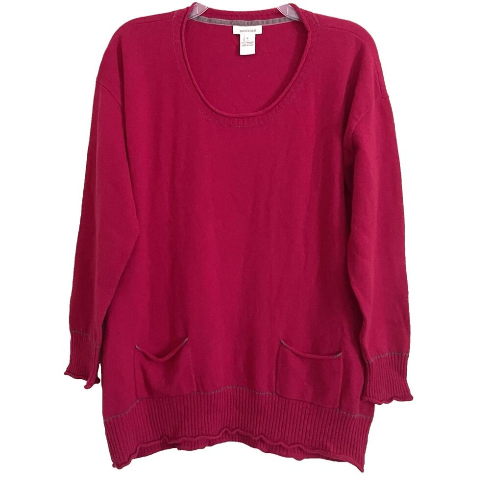 Sundance 100% Cashmere Sweater Women's Size Small Pockets Oversized Relaxed Fit